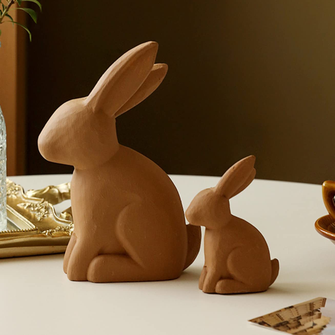 Amazon.co.jp: うさぎ雑貨 2匹セット かわいい F 小さい うさぎ置物